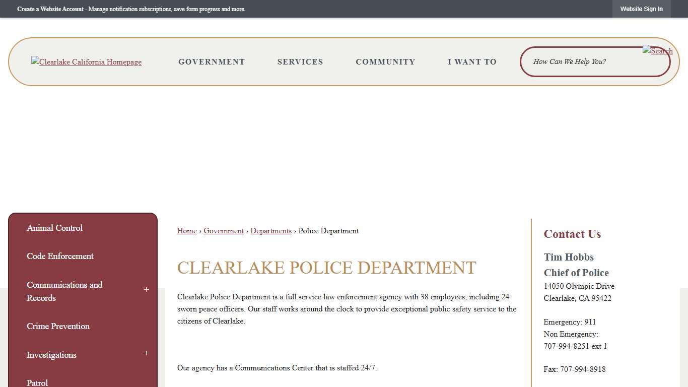 Clearlake Police Department | Clearlake, CA - Official Website